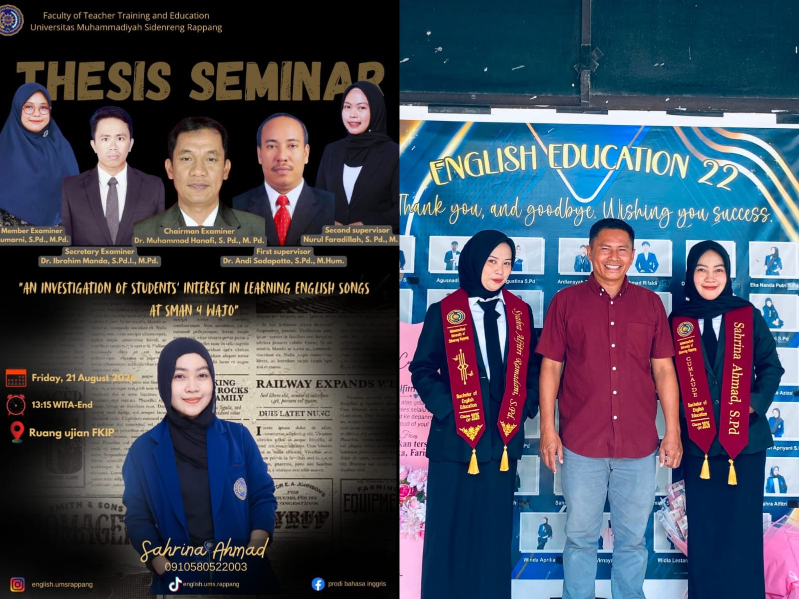 Mahasiswa UMS Rappang Ini Presentasikan Riset Minat Siswa Belajar Bahasa Inggris di SMAN 4 Wajo