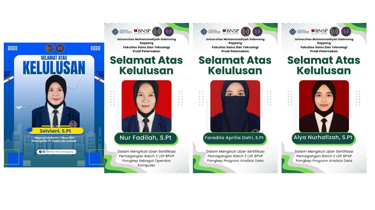 4  Alumni Prodi Peternakan UMS Rappang Lolos Sertifikasi BNSP dan MagangHub batch 2 2026