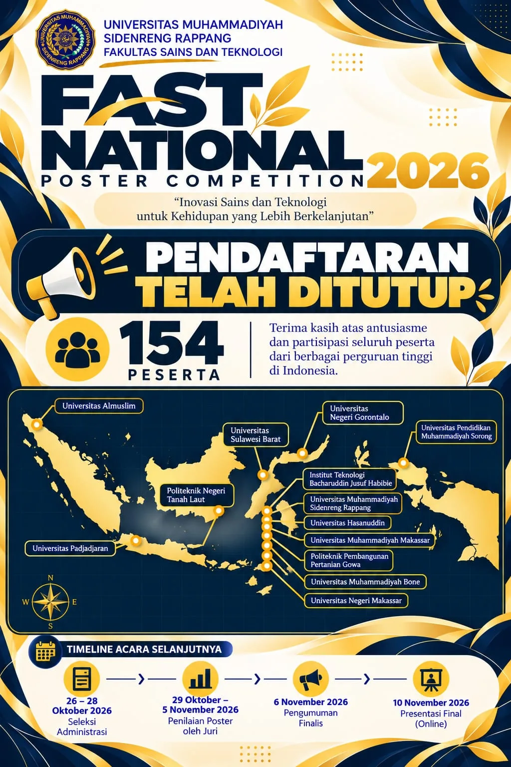 Diikuti 154 Peserta Se-Indonesia, FAST UMS Rappang Gelar National Poster Competition 2026