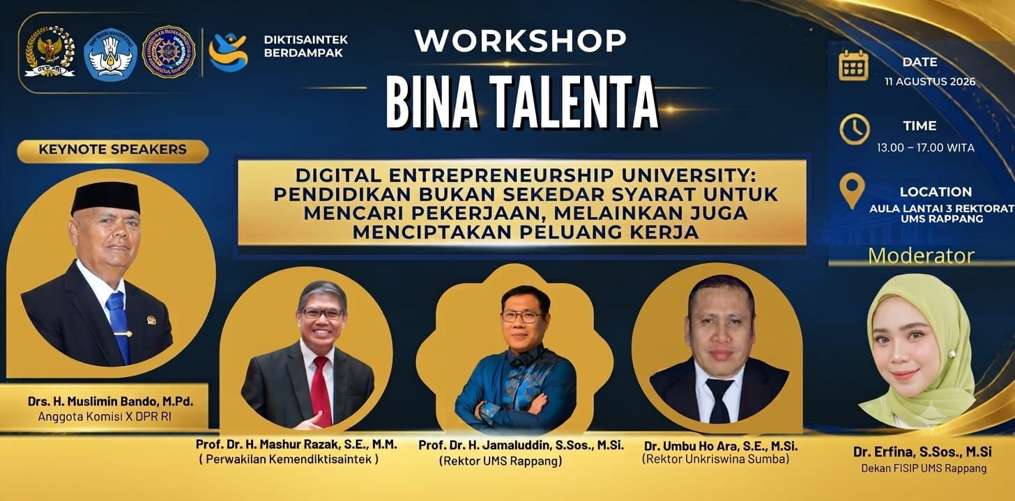 Anggota DPR RI, Kemdiktisaintek hingga 2 Rektor Bakal Jadi Pembicara Workshop Bina Talenta di UMS Ra