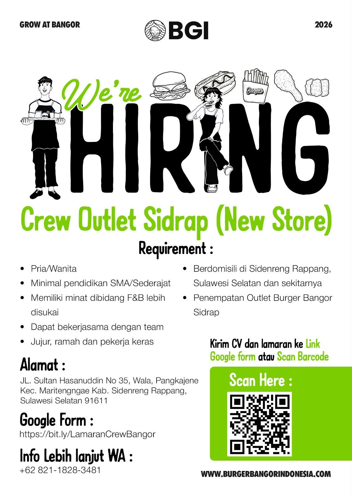 OPEN RECRUITMENT Crew Outlet Sidrap